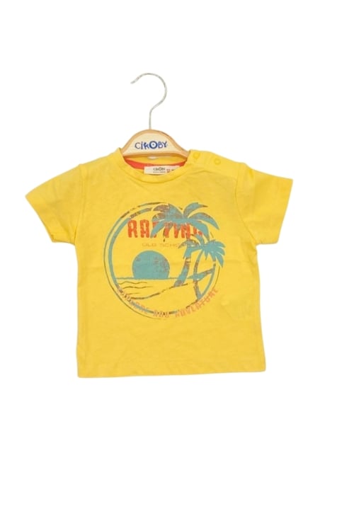 Детска тениска за момче, жълт цвят