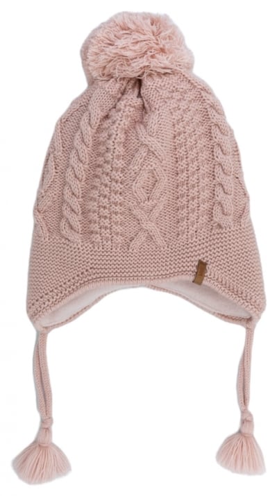 Детска шапка момиче,тъмно розов цвят