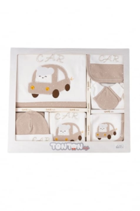 Детски комплект за изписване 10 части с количка, кафяв цвят