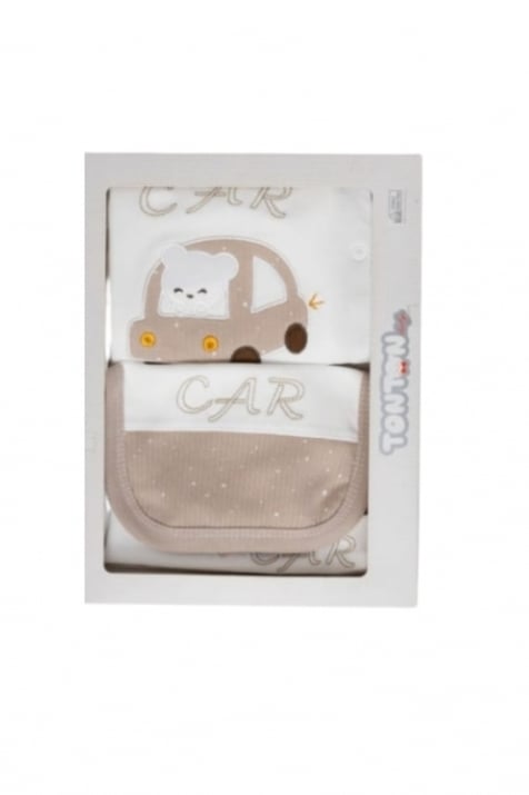 Детски комплект за изписване 5 части с количка, кафяв цвят