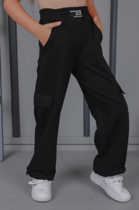 Детска долница момиче вата , черен цвят