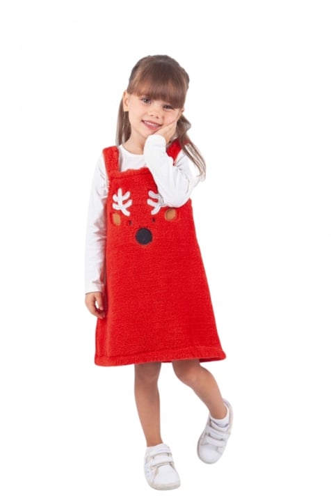 Детски сукман с блуза Коледа,червен цвят