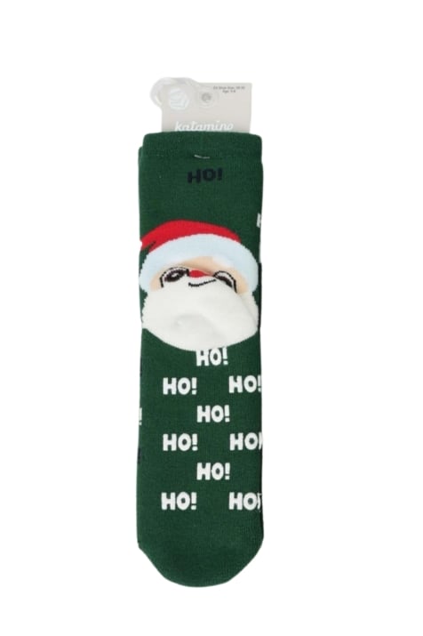 Детски чорапи Коледа, зелен цвят