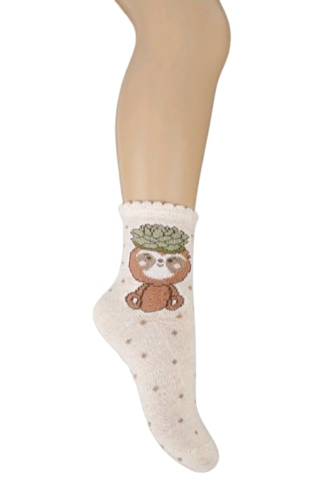 Детски чорапи момиче, бежов цвят