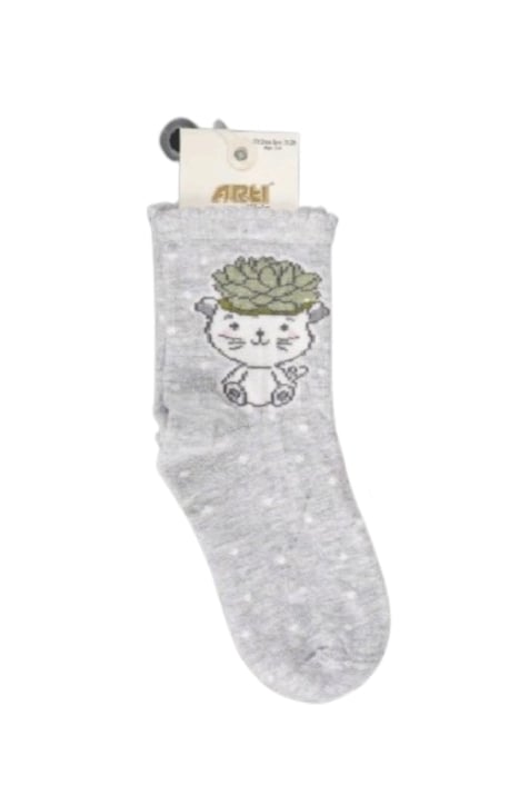 Детски чорапи момиче, сив цвят