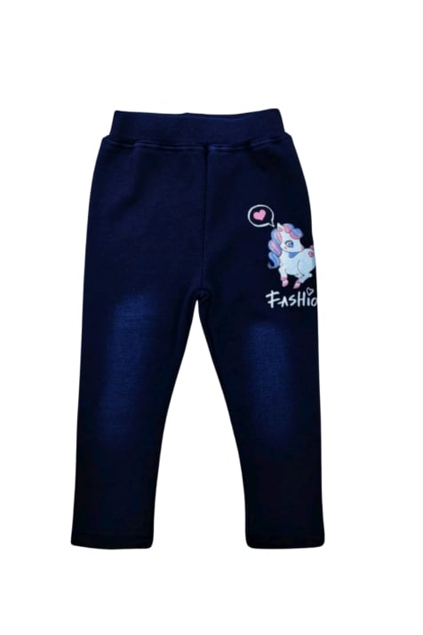 Детски клин вата с еднорог, тъмно син цвят