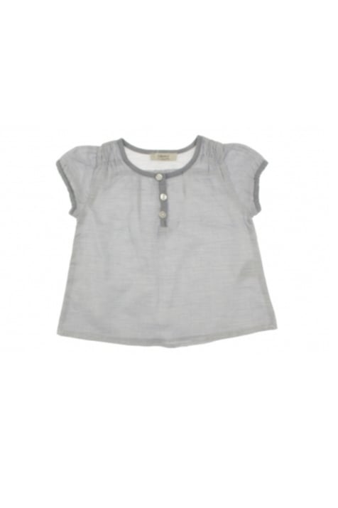 Бебешка риза къс ръкав  момиче. сив цвят