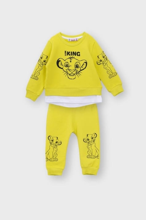 Детски комплект момче дълъг ръкав Lion King, жълт цвят