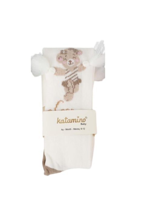 Бебешки чорапогащник момиче, цвят екрю