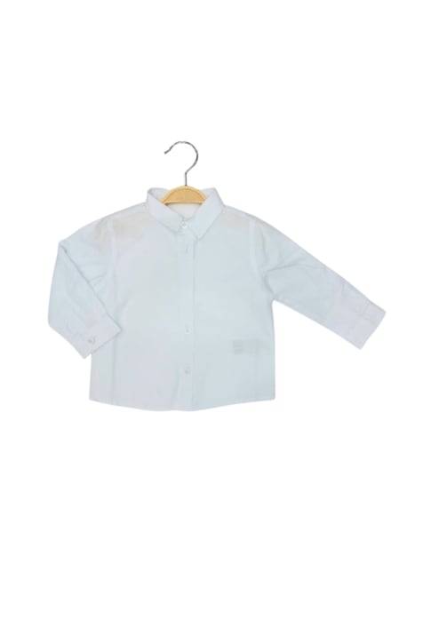 Детска риза момче дълъг ръкав, бял цвят