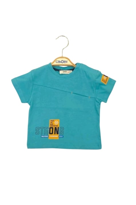 Детска тениска за момче, син цвят