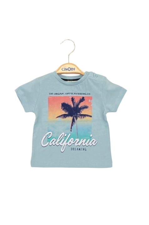 Детска тениска за момче, син цвят