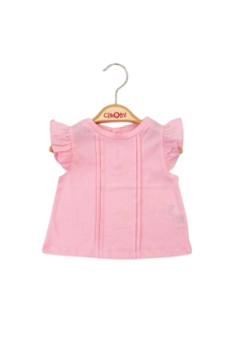 Бебешка тениска момиче, розов цвят
