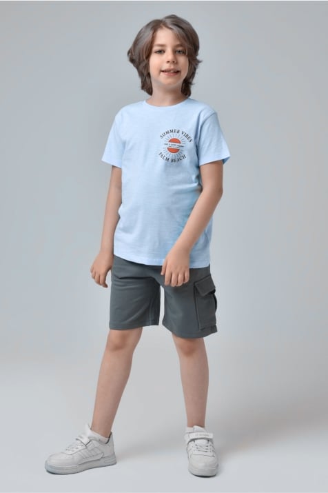 Детска тениска за момче,син цвят