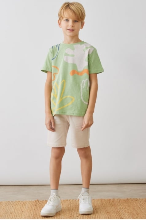 Детски комплект момче къс ръкав,зелен цвят