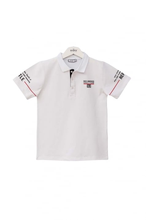 Детска тениска за момче,бял  цвят