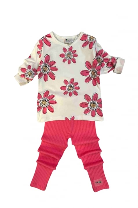 Детски комплект момиче дълъг ръкав , розов цвят