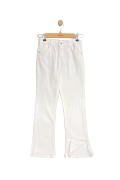 Детски панталон за момиче, бял цвят