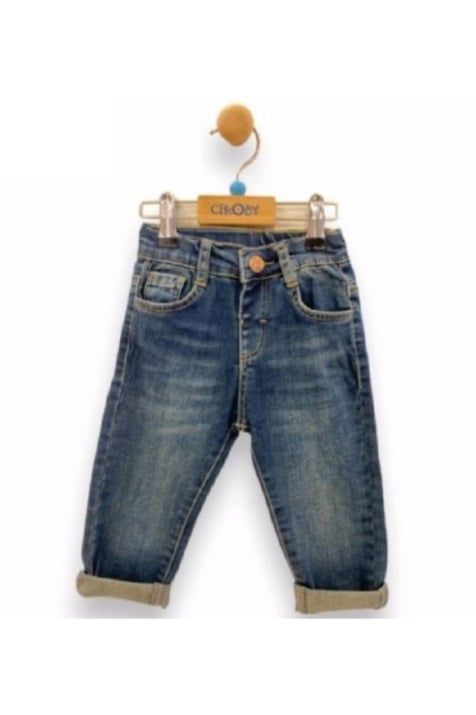 Детски дънки момче, син цвят