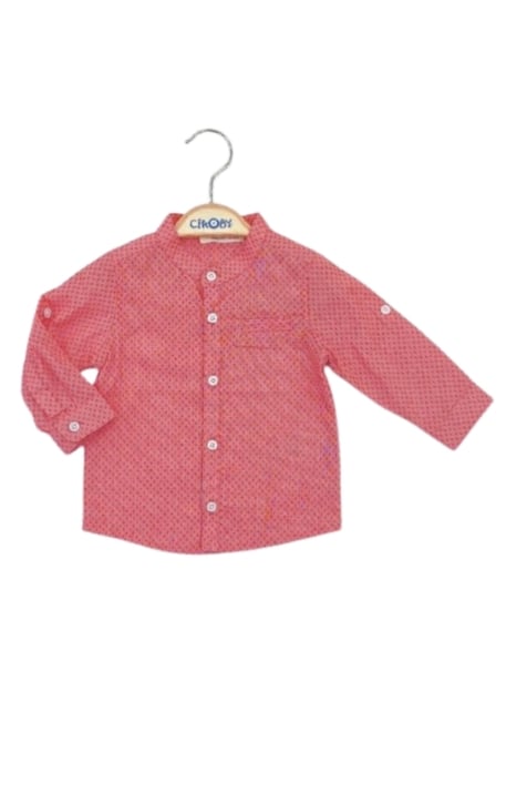 Детска риза момче дълъг ръкав, червен цвят