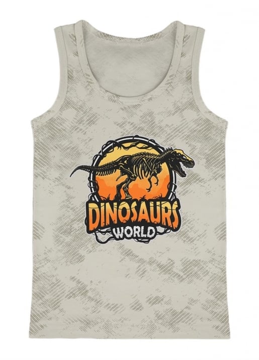 Детски потник за момче с динозавър,сив цвят