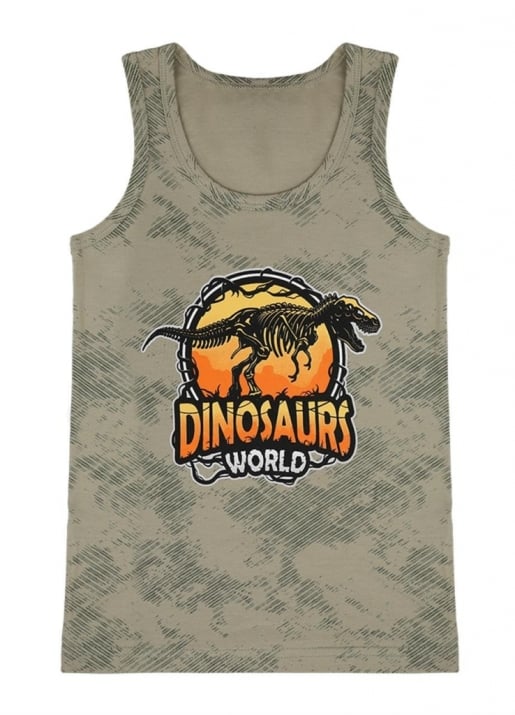 Детски потник за момче с динозавър,зелен  цвят