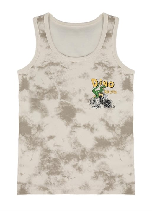 Детски потник за момче с динозавър,бежов цвят