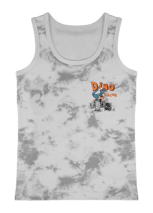 Детски потник за момче с динозавър,сив цвят