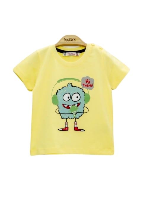 Детска тениска за момче, жълт цвят