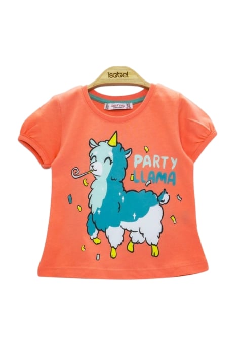Детска тениска момиче, оранжев цвят