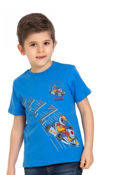 Детска тениска за момче,тъмно син цвят