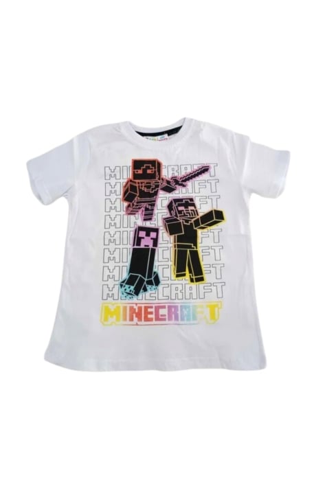 Детска тениска за момче Minecraft,бял цвят