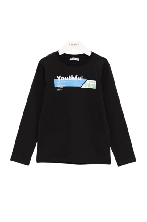 Детска блуза момче дълъг ръкав,черен  цвят