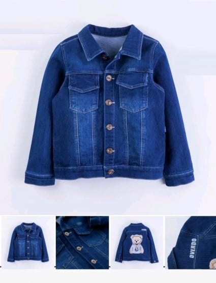 Детско яке от деним, син цвят