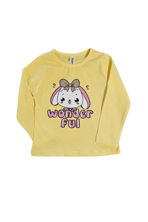 Детска блуза момиче с дълъг ръкав, жълт цвят