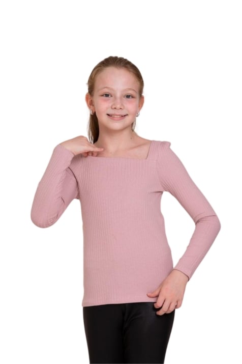 Детска блуза момиче с дълъг ръкав, лилав цвят