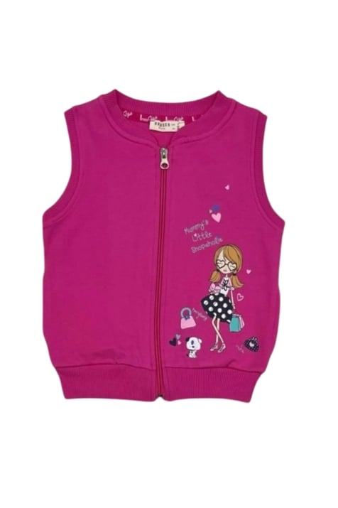Детски елек момиче, цикламен цвят