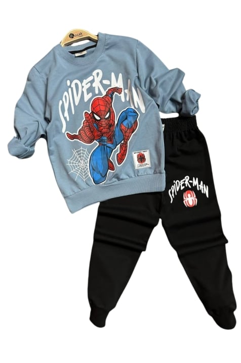 Детски комплект момче дълъг ръкав Spider Man,син цвят