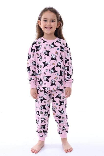 Детска пижама момиче дълъг ръкав Kuromi ,розов цвят