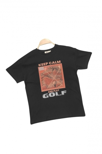 Детска тениска за момче, черен цвят