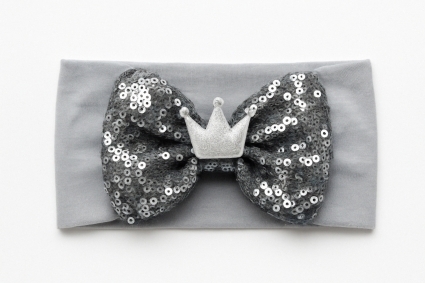 Детска лента за коса, сива