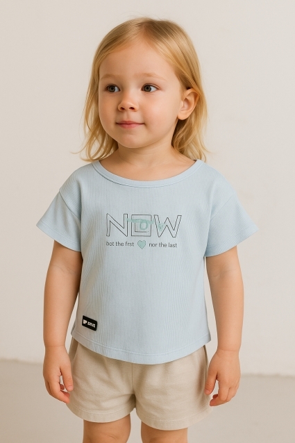 Детска тениска момиче, зелен цвят