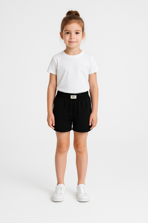 Детски къси панталонки за момиче, черен цвят