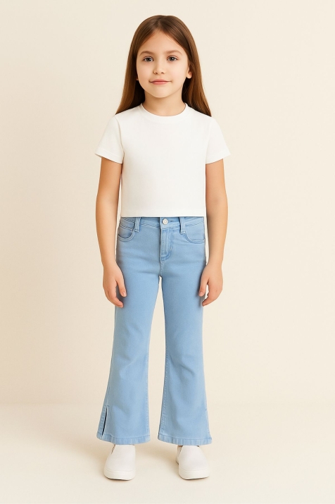 Детски панталон за момиче, син цвят