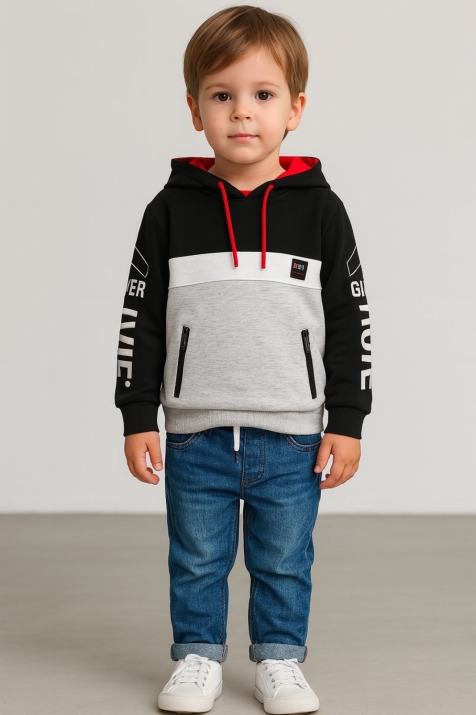 Детски суитшърт момче, сив цвят