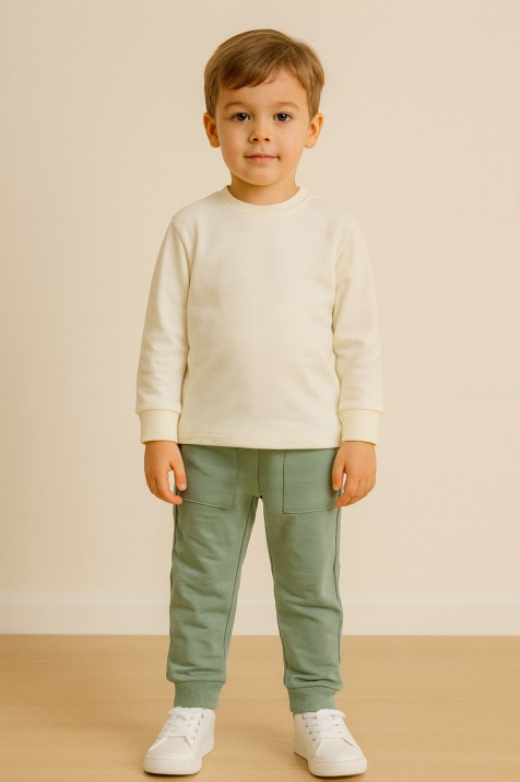 Детска долница за момче, зелен цвят