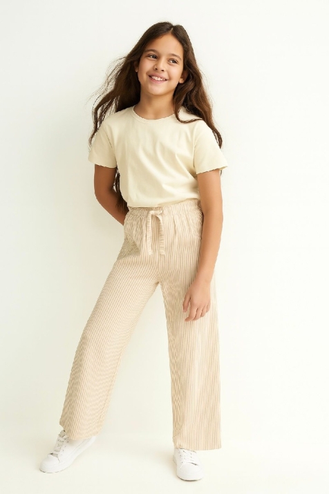 Детски панталон за момиче, бежов цвят