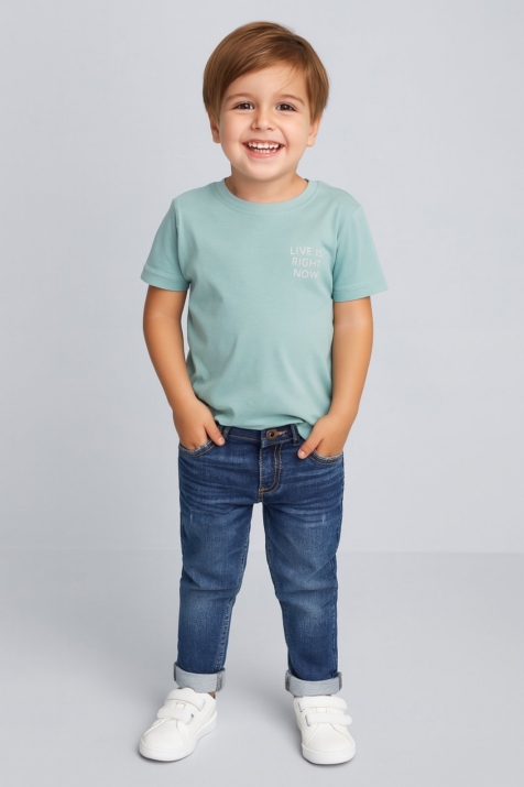 Детски дънки за момче, тъмно син цвят