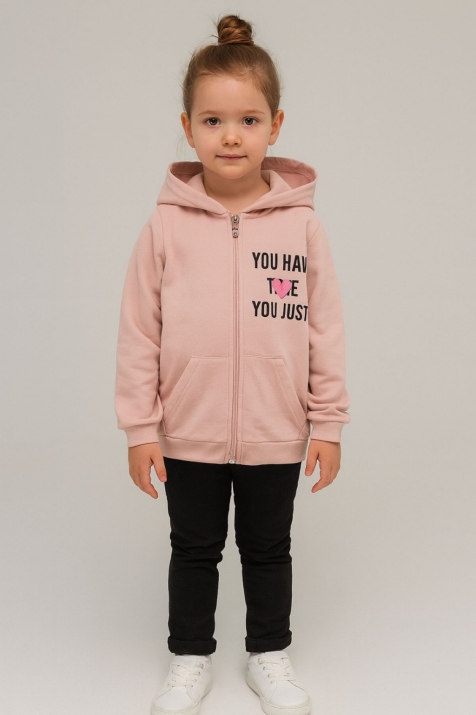 Детски суитшърт за момиче, розов цвят