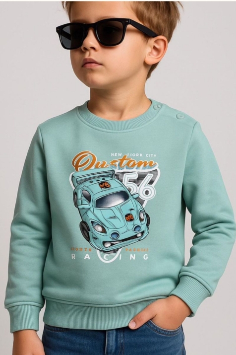 Детска блуза за момче, зелен цвят